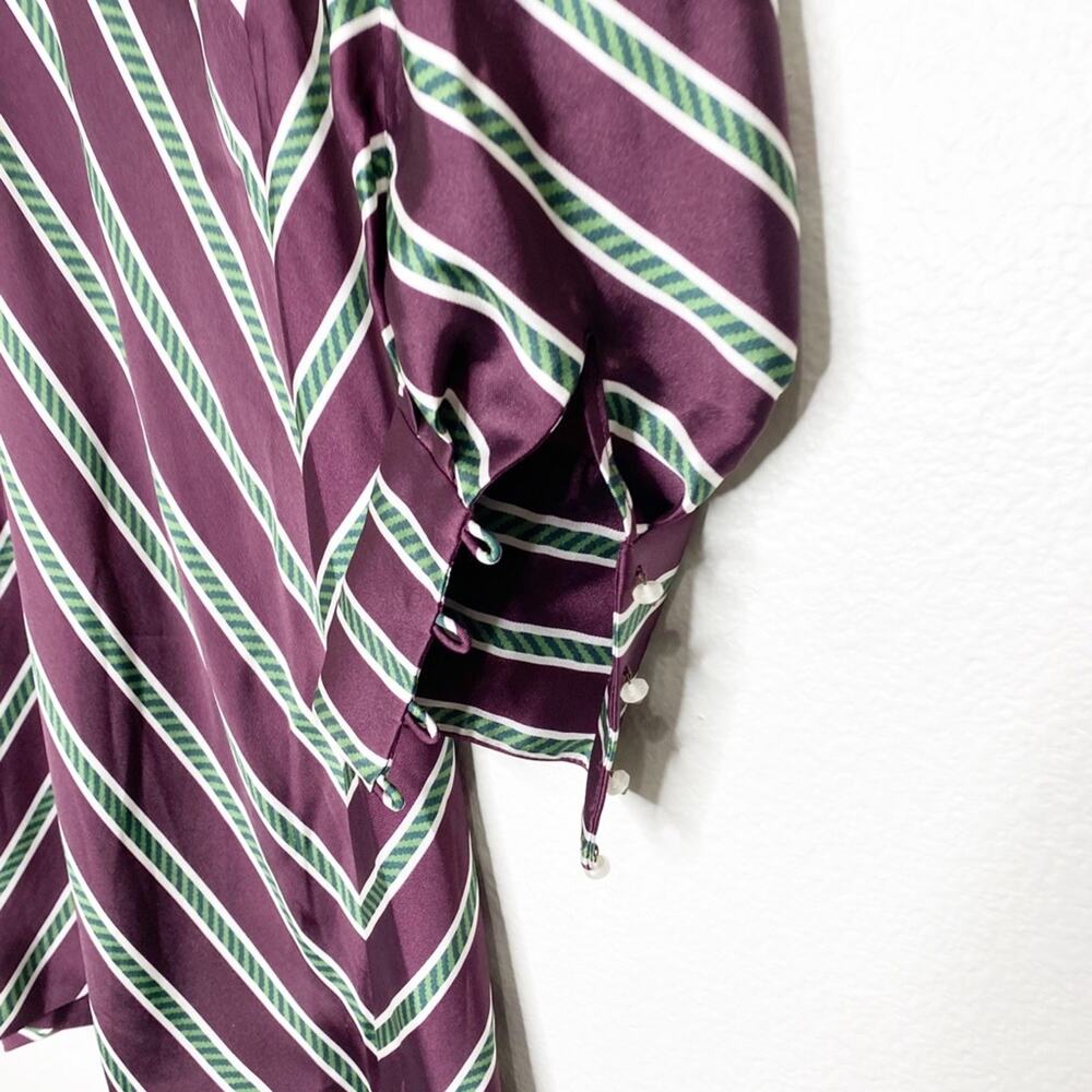 Alexis Striped Tena V Neck Cocktail Dress Small - Picture 6 of 11